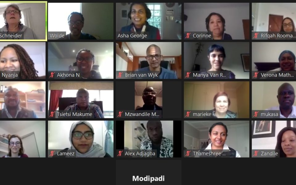 Involved 15 new public health PhD students, based in SA, Uganda, Namibia and Kenya; health professionals, managers, academics, UN workers, activists; a mix of part-time and full-time.