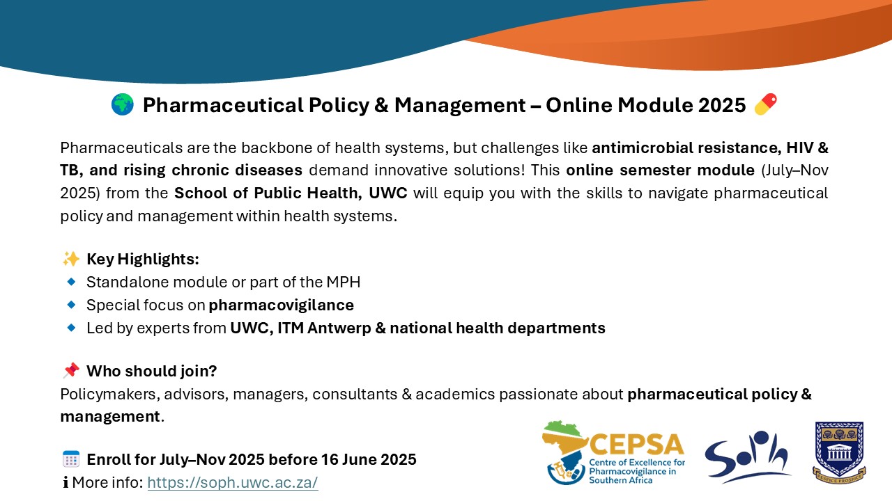 This online module may be taken as an individual stand-alone module or as part of the Master of Public Health.