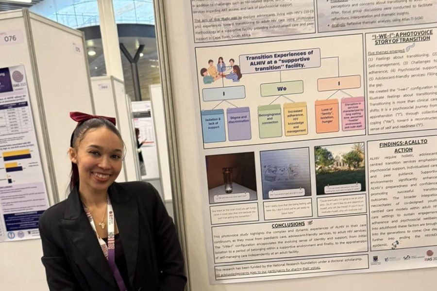 Final Year PhD candidate Charné Petinger reflects on her experience presenting at IAS 2025 in Kigali, Rwanda, where she showcased her participatory research with adolescents living with HIV. In this piece, she shares key lessons learned from the global HIV conference, which emphasizes the importance of community-led approaches, innovation and resilience- and offers a powerful reminder that person-centred, equity-driven research belongs at the heart of all public health work.