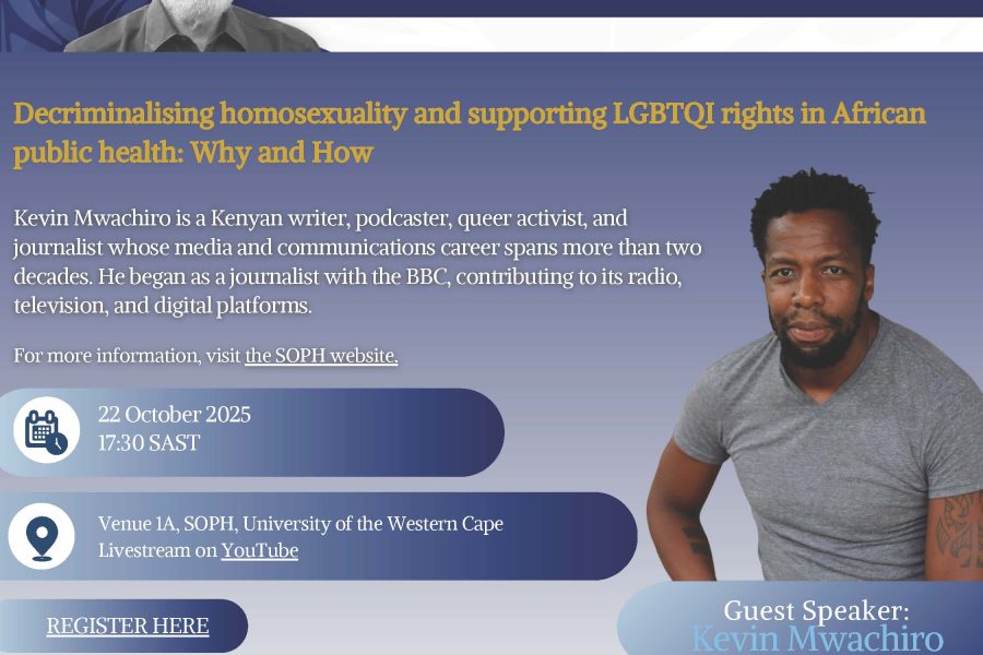 Please join the School of Public Health, University of the Western Cape (SOPH, UWC), for our Annual lecture.