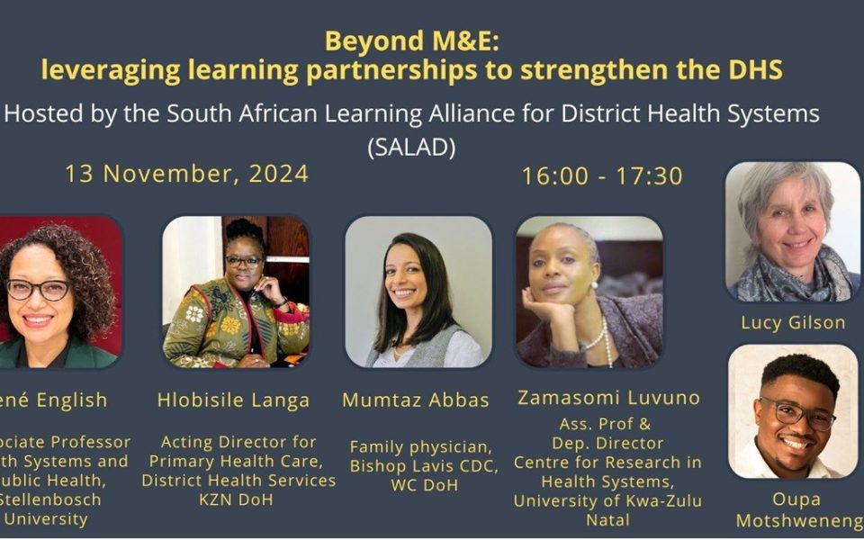 This November 2024 webinar showcases collaborative partnerships between communities, academics and health managers in KZN and the Western Cape, highlighting the value of