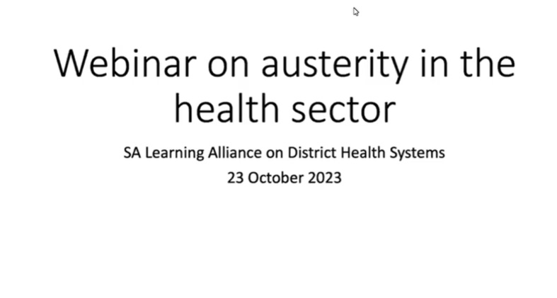 This October 2023 webinar investigates the impact of fiscal consolidation and cost-containment measures on South Africa's health sector.